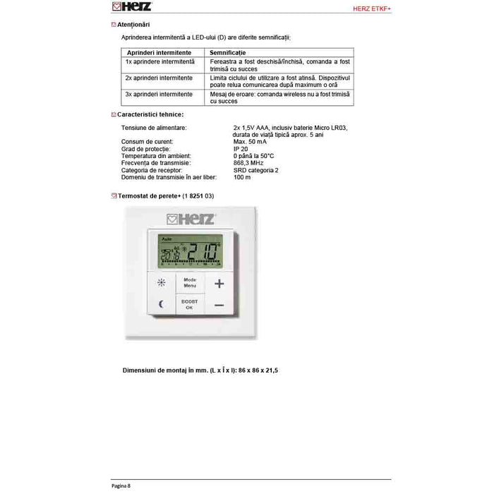 Termostat Wireless pentru Capete Termostatice HERZ