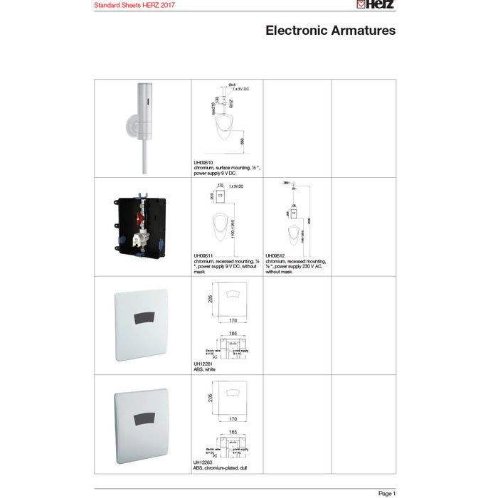 Baterie Pisoar cu Senzor Electronica HERZ 230V